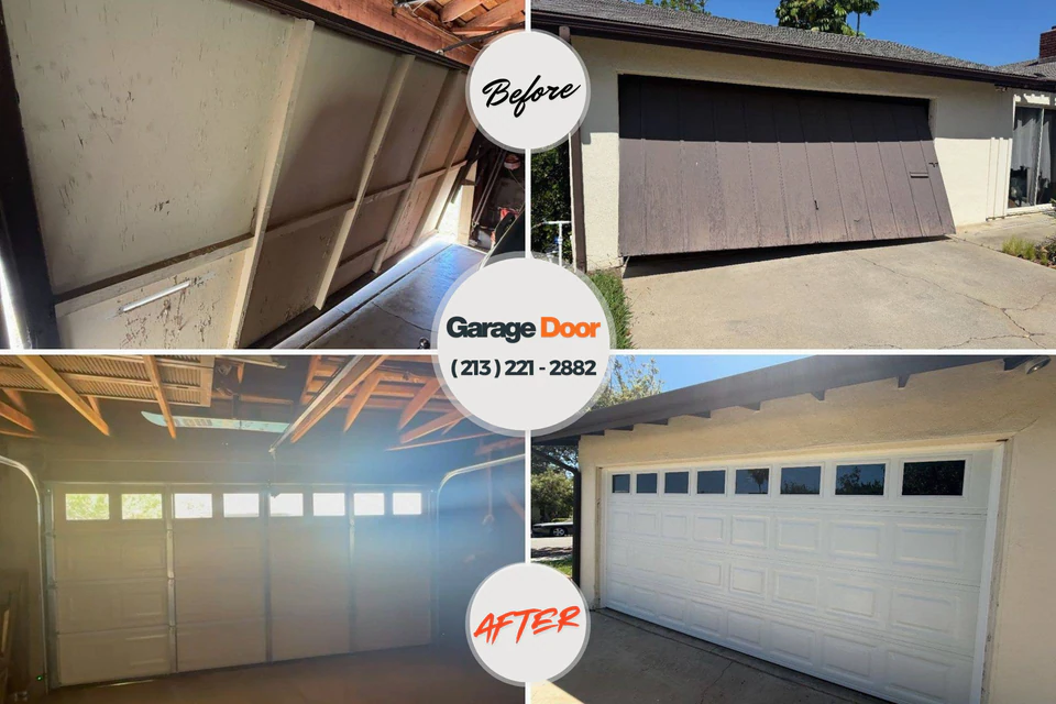 Before and after: garage door opener repair La Blanca, TX